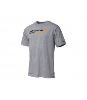 T-Shirty Savage Gear Signature Logo Grey Melange