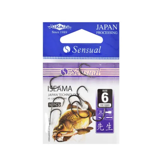 Haczyki karpiowe Mikado Sensual Iseama rozmiar 6 czarny nikiel 10 sztuk