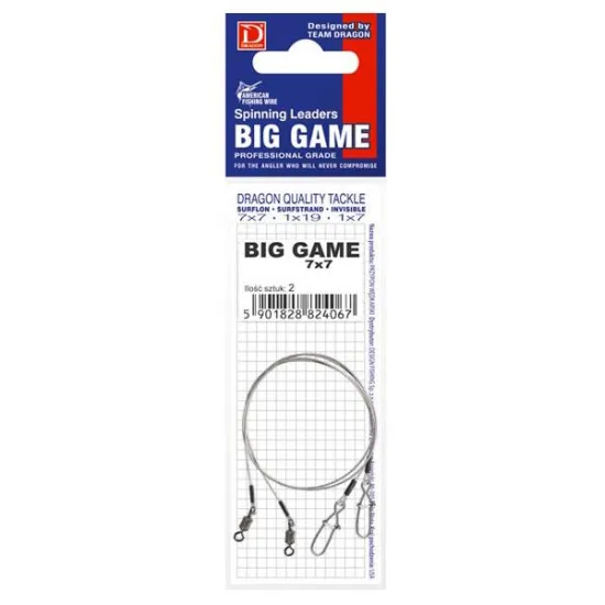 Przypon spinningowy Dragon 7x7 Surflon Big Game 30kg 15cm 2 sztuki
