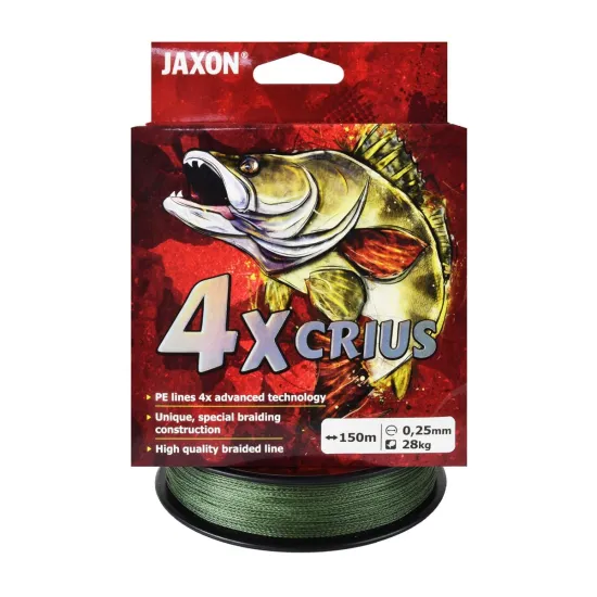 Plecionka spinningowa Jaxon Crius 4X ciemnozielona 0.25mm 150m