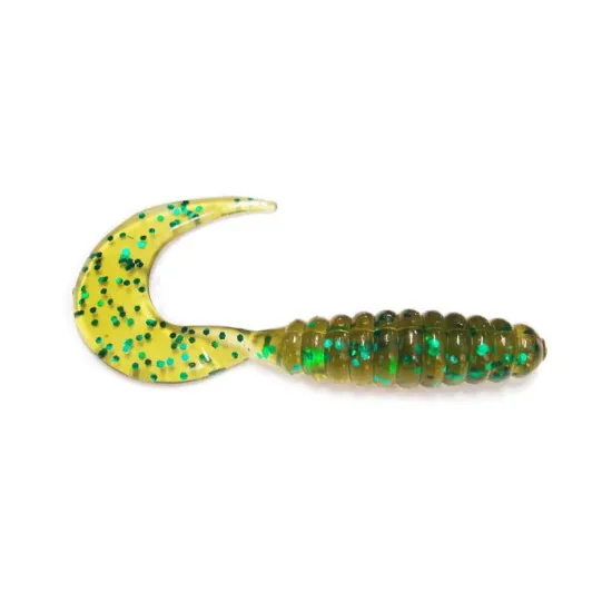 Twister Manns 7 cm KUD oliwkowy / zielony brokat