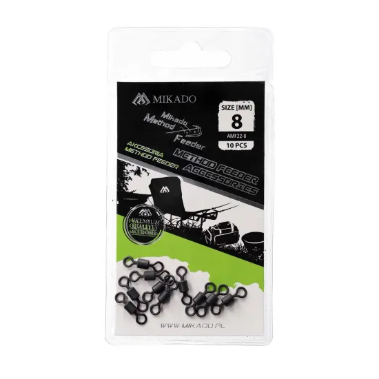 Krętlik wędkarski rolkowy method feeder rozmiar 8 10 sztuk
