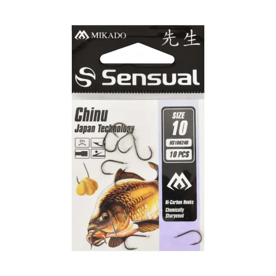 Haczyki karpiowe Mikado Sensual Chinu rozmiar 10 czarny nikiel 10 sztuk