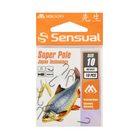 Haczyki spławikowe Mikado Sensual Super Pole rozmiar 10 czarny nikiel 10 sztuk