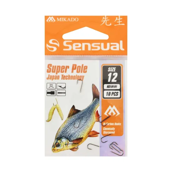 Haczyki spławikoweMikado Sensual Super Pole rozmiar 12 czarny nikiel 10 sztuk