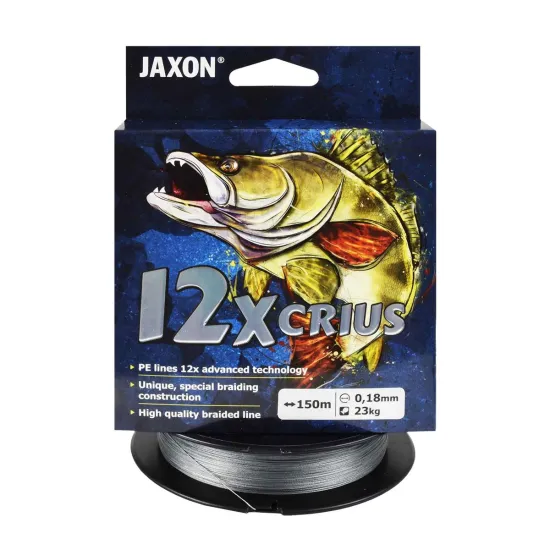 Plecionka spinningowa Jaxon Crius 12X szara 0.18mm 150m