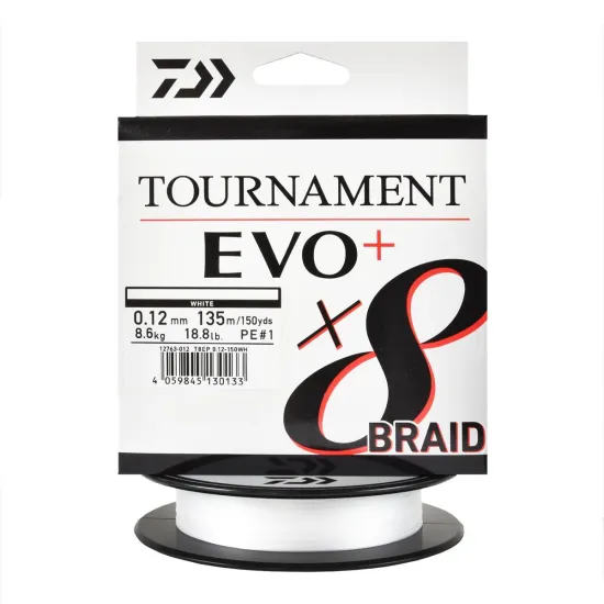 Plecionka spinningowa Daiwa Tournament X8 Evo+ 0.12mm 135m biała