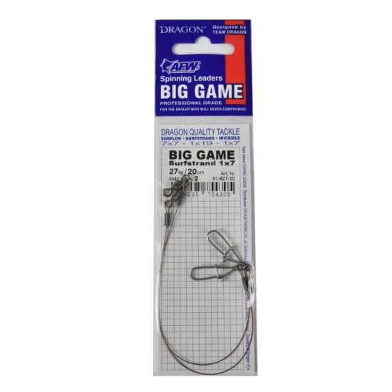 Przypon spinningowy Dragon 1x7 Surfstr. Big Game 27kg20cm 2 sztuki