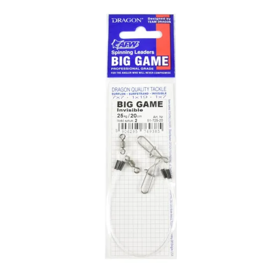 Przypon spinningowy Dragon fluorocarbon Big Game 25 kg 20cm