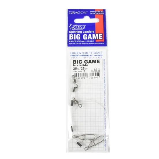 Przypon spinningowy Dragon fluorocarbon Big Game 25 kg 25cm