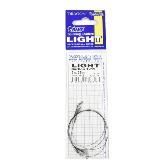 Przypon spinningowy Dragon 1x19 Surflon Light 3kg 35cm 2 sztuki