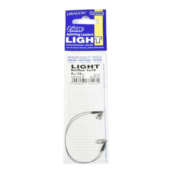 Przypon spinningowy Dragon 1x19 Surflon Light 5kg 15cm 2 sztuki