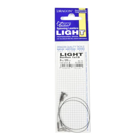Przypon spinningowy Dragon 1x19 Surflon Light 5kg 20cm 2 sztuki