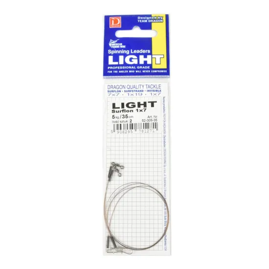 Przypon spinningowy Dragon 1x7 Surflon Light 5kg 35cm 2 sztuki