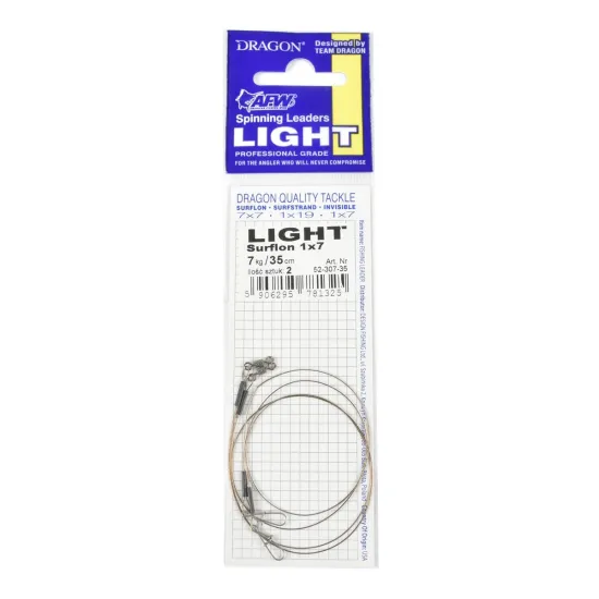 Przypon spinningowy Dragon 1x7 Surflon Light 7kg 35cm 2 sztuki