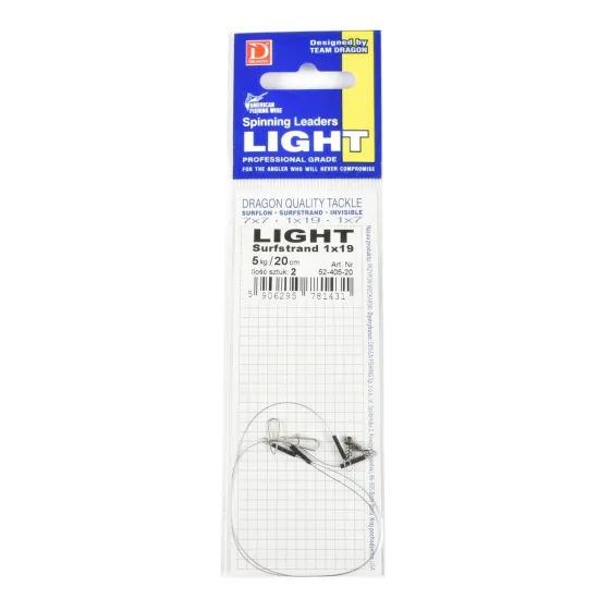 Przypon spinningowy Dragon 1x19 Surfstr.Light 5kg 20cm 2 sztuki