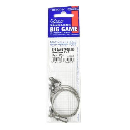 Przypon spinningowy Dragon 7x7 Surflon Big Game 30kg 60cm 2 sztuki