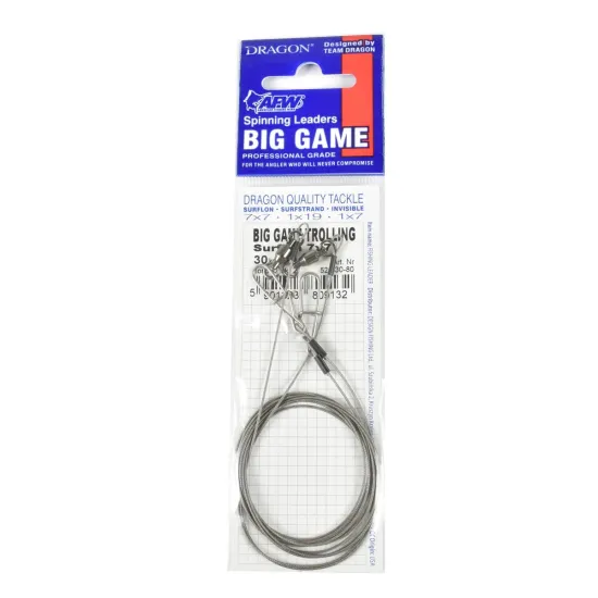 Przypon spinningowy Dragon 7x7 Surflon Big Game 30kg 80cm 2 sztuki