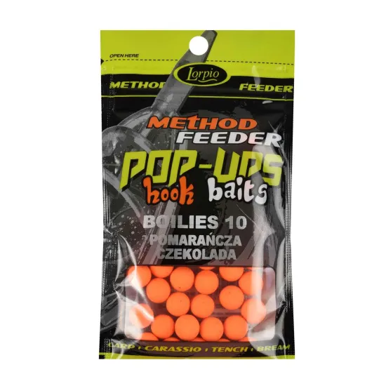 Kulki Boilies pop-ups 10mm pomarańcza / czekolada Lorpio 20g