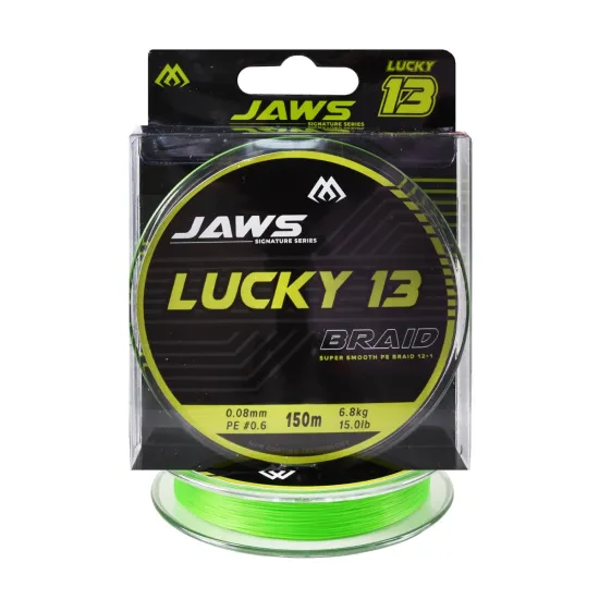 Plecionka spinningowa Mikado JAWS Lucky13 0.08mm 150m zielona fluo