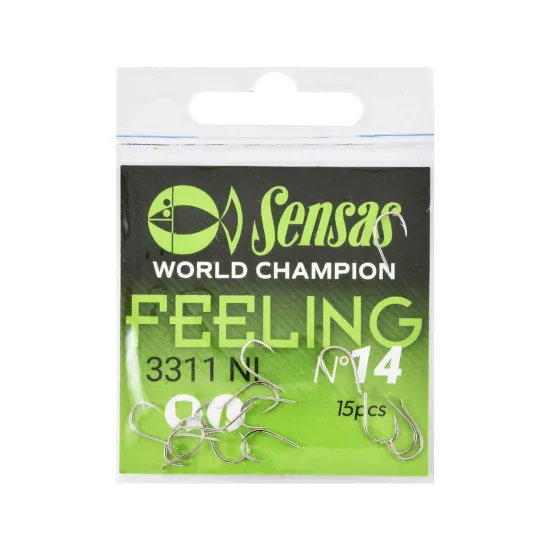 Haczyki spławikowe, feederowe Sensas 3311 rozmiar 14 nikiel 15 sztuk