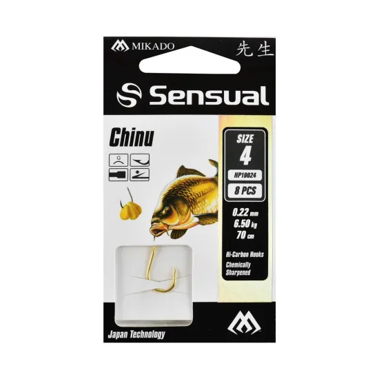 Haczyki z przyponem Mikado z przyponem Chinu rozmiar 4 8 sztuk