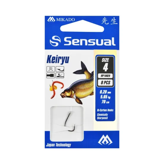 Haczyki z przyponem Mikado Keiryu rozmiar 4 8 sztuk