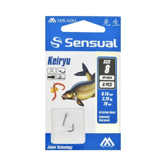 Haczyki z przyponem Mikado Keiryu rozmiar 8 8 sztuk