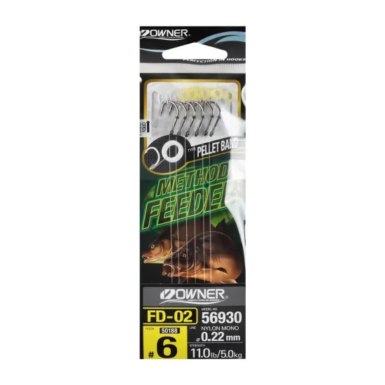 Haczyki z przyponem Pellet Band Owner FD02 rozmiar 6
