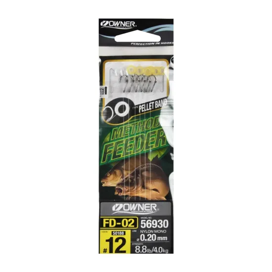 Haczyki z przyponem Pellet Band Owner FD02 rozmiar 12