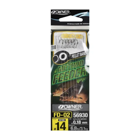 Haczyki z przyponem Pellet Band Owner FD02 rozmiar 14
