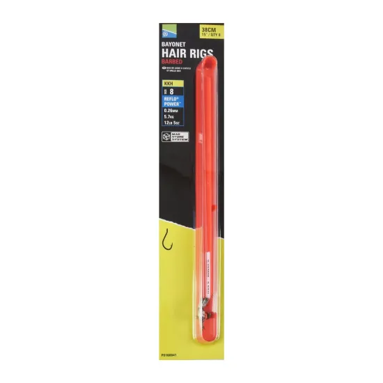 Haczyki z przyponem bayonet Preston KKH z wkrętką 38cm rozmiar 8