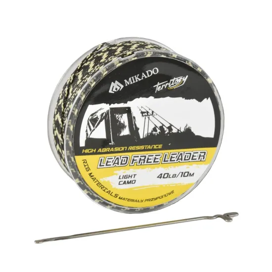 Przypon karpiowy Mikado Lead Free Leader 40lbs/10m - jasny camo