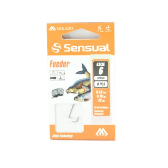 Haczyki z przyponem Mikado Feeder rozmiar 6 8 sztuk