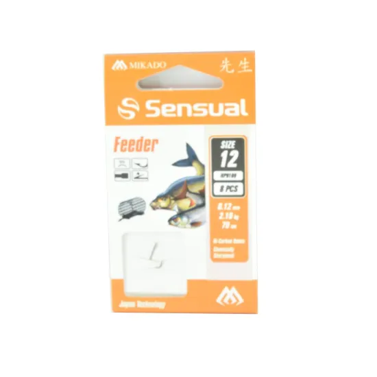 Haczyki z przyponem Mikado Feeder rozmiar 12 8 sztuk