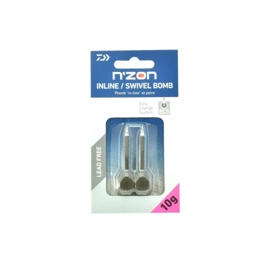 Ciężarek Daiwa N'Zon Inline Swivel Bomb 10g 2szt