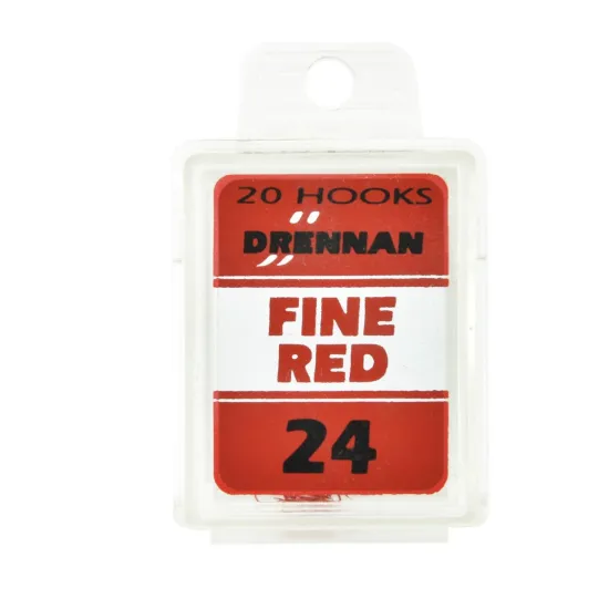 Haczyki spławikowe Drennan Fine Red rozmiar 24 20 sztuk