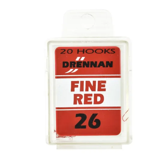 Haczyki spławikowe Drennan Fine Red rozmiar 26 20 sztuk