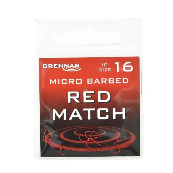 Haczyki spławikowe Drennan Red Match rozmiar 16 10 sztuk
