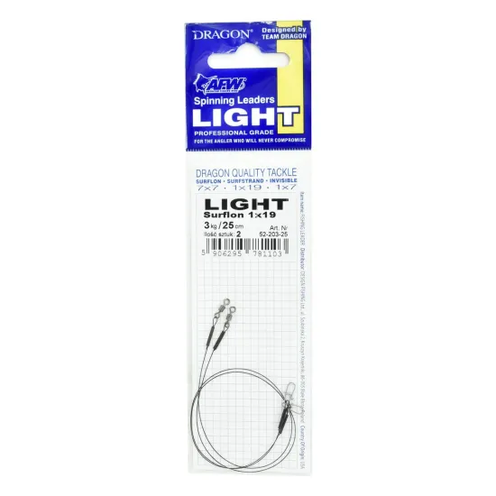 Przypon spinningowy Dragon 1x19 Surflon Light 3kg 25cm 2 sztuki