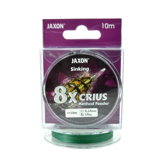 Plecionka przyponowa, methodowa Jaxon Crius 8X Method Feeder Sinking 0.14mm 10m