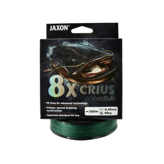 Plecionka sumowa Jaxon Crius 8X Catfish Green 0.45mm 300m