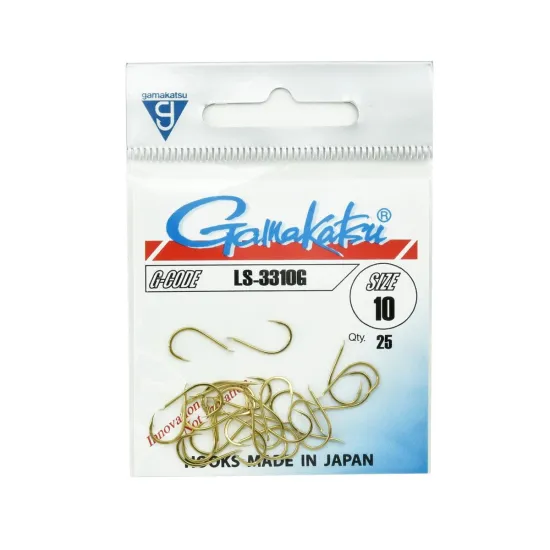Haczyki kute feederowe, spławikowe 3310G rozmiar 10 złote 25 sztuk