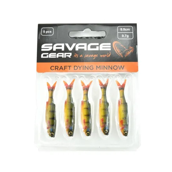 Przynęta ripper 3D Craft Dying Minnow Savage Gear 5,5cm / 0,7g Perch 5 sztuk