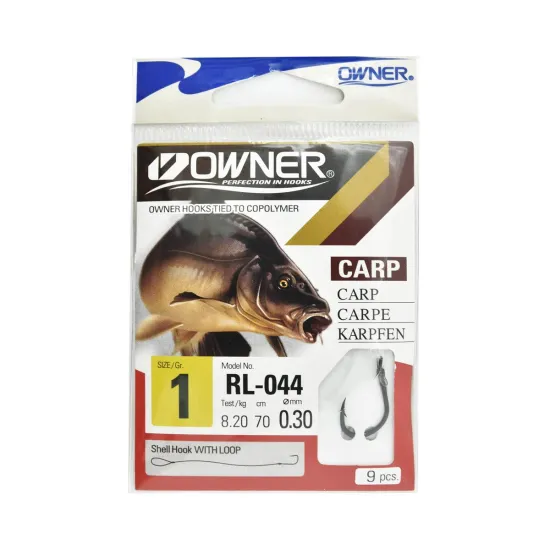Haczyki z przyponem Owner RL044 rozmiar 1 - czarny