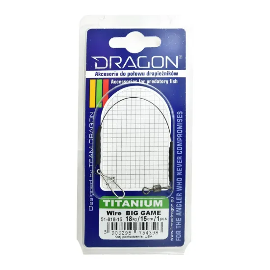 Przypon spinningowy Dragon Titanium Big Game 18kg 15cm 1 sztuka