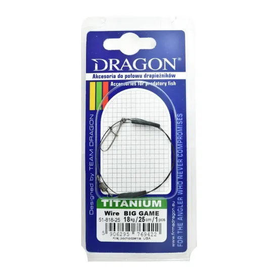 Przypon spinningowy Dragon Titanium Big Game 18kg 25cm 1 sztuka