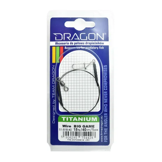 Przypon spinningowy Dragon Titanium Big Game 18kg 40cm 1 sztuka