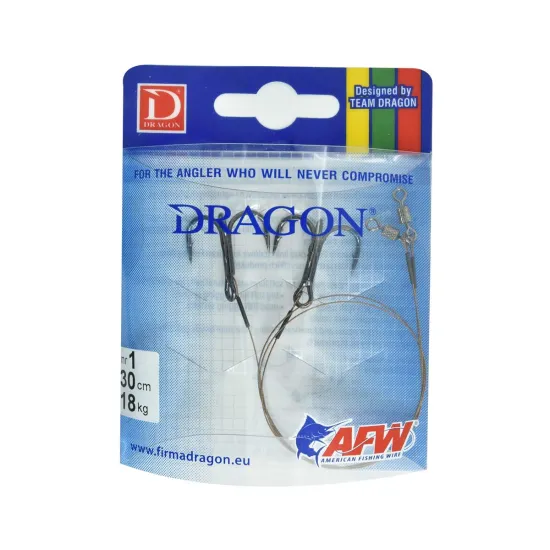 Przypon spinningowy Dragon z kotwicą rozmiar 1 30cm 18kg 2 sztuki