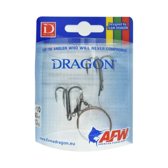 Przypon spinningowy Dragon z kotwicą rozmiar 1/0 40cm 13kg 2 sztuki